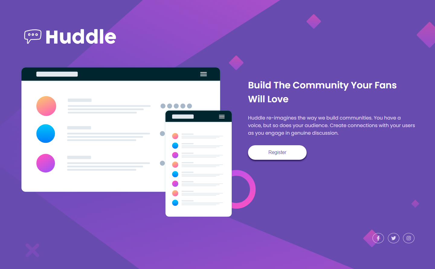 huddle-landing-page-with-single-introductory-section-master